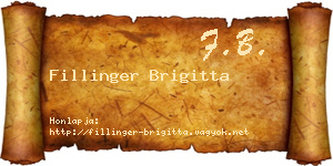Fillinger Brigitta névjegykártya
